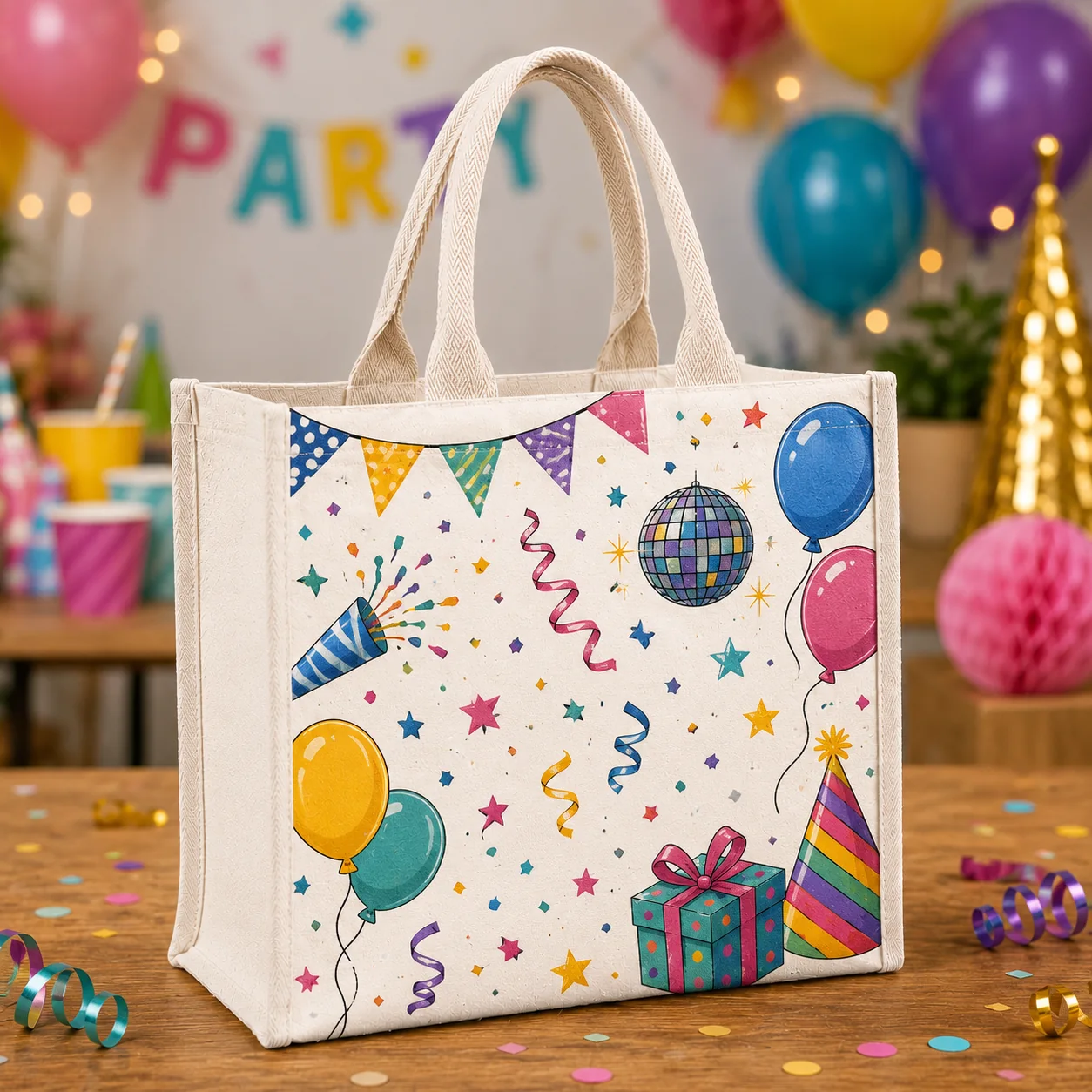 Custom Flat-Bottom Canvas Tote Bags view 2