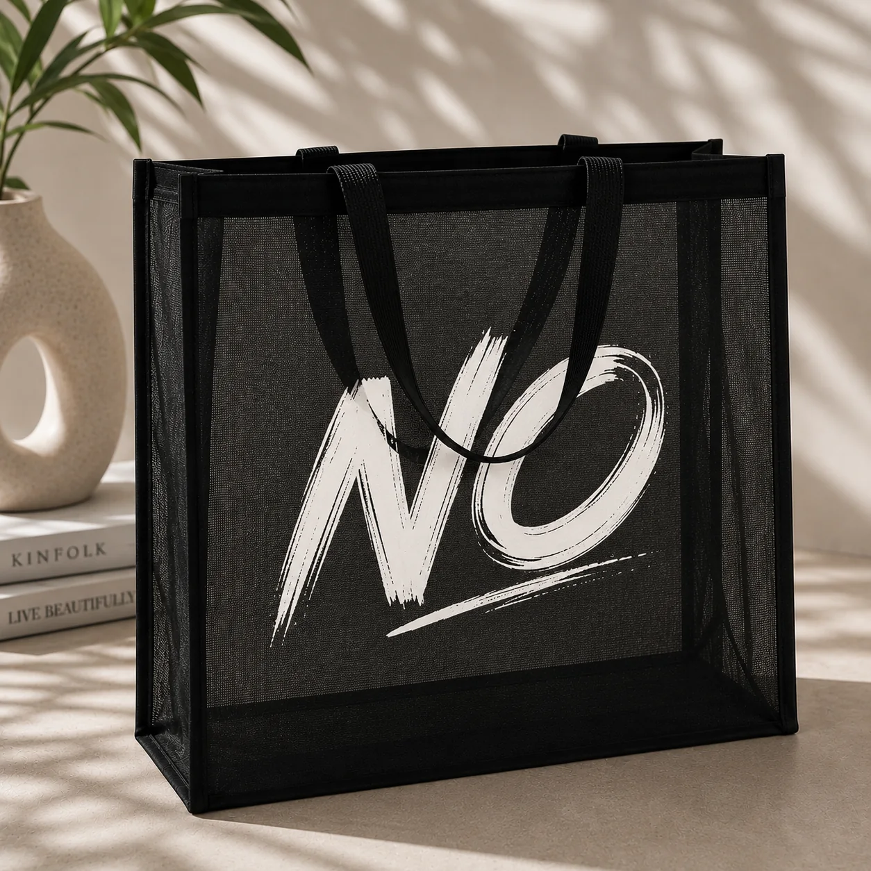 Custom Mesh Nylon Tote Bags view 3