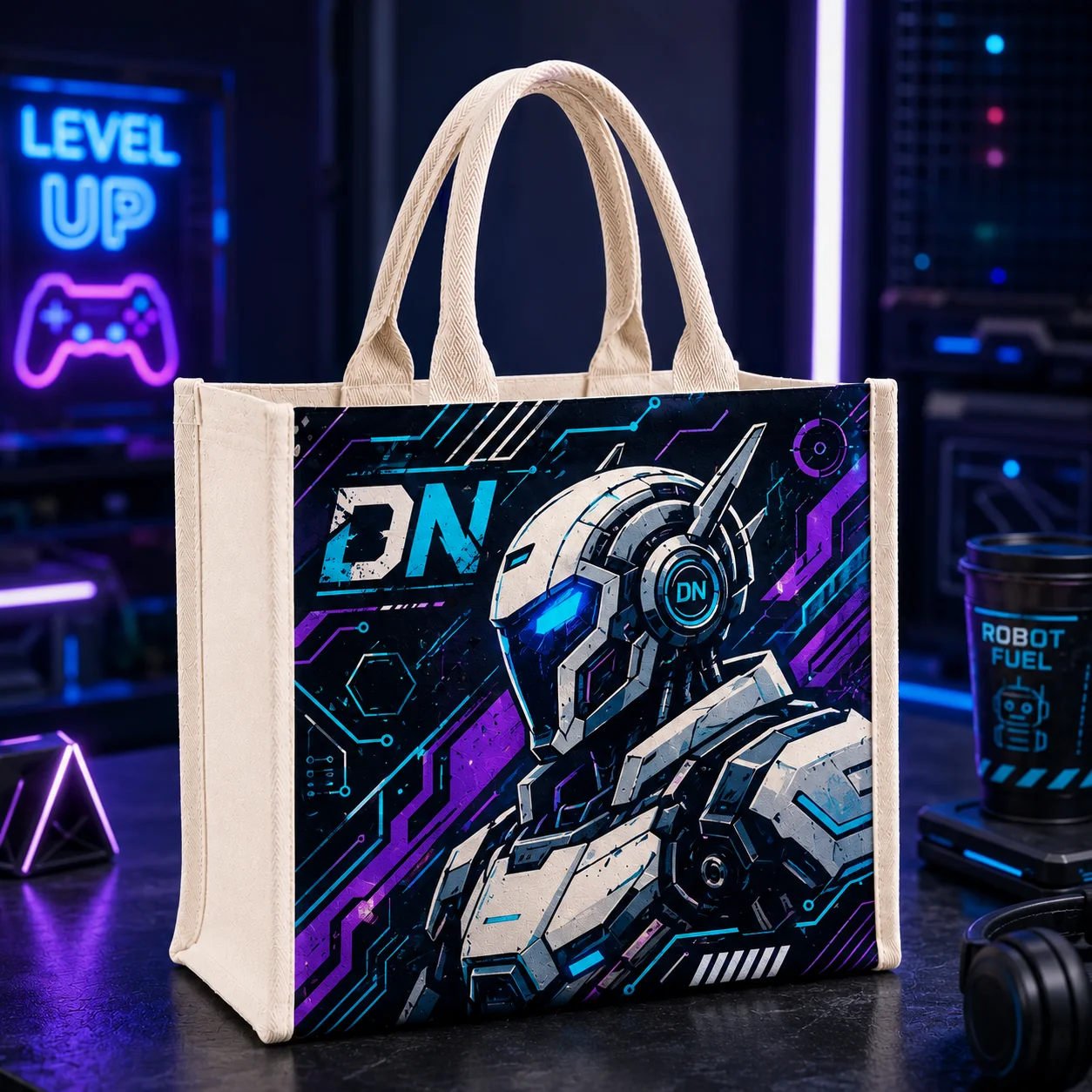 Custom Flat-Bottom Canvas Tote Bags view 3