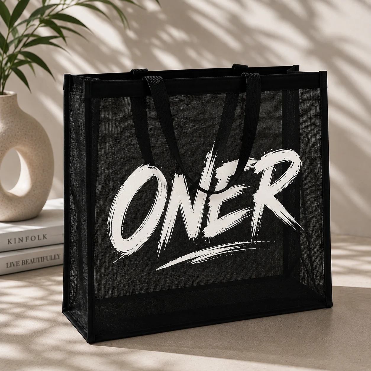 Custom Mesh Nylon Tote Bags view 4