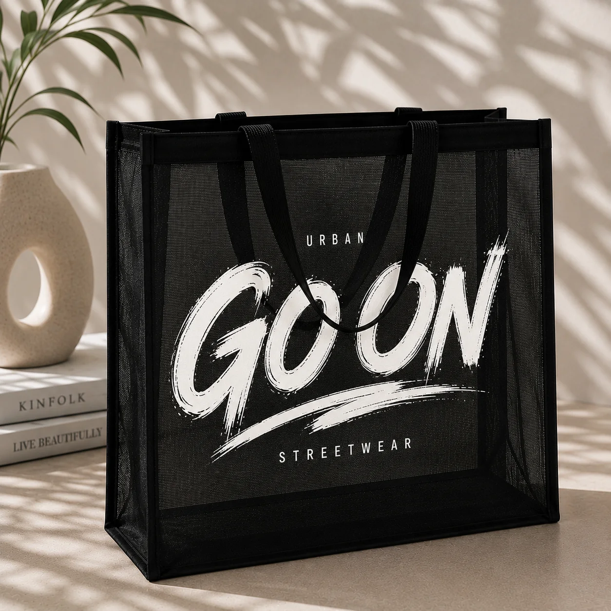 Custom Mesh Nylon Tote Bags view 6