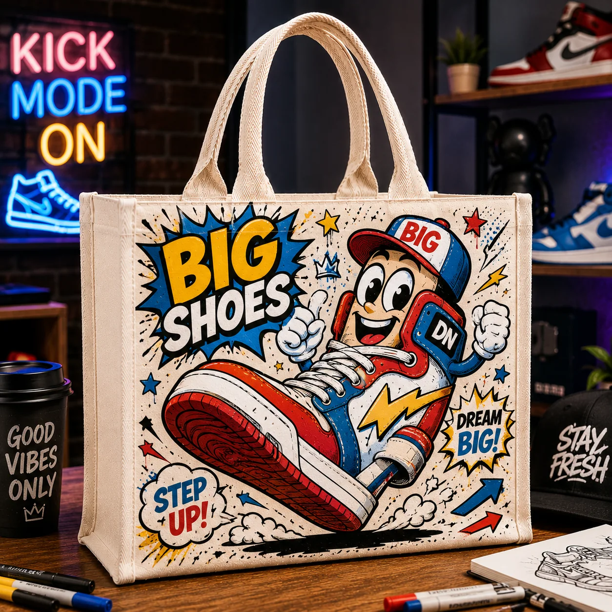 Custom Flat-Bottom Canvas Tote Bags view 7