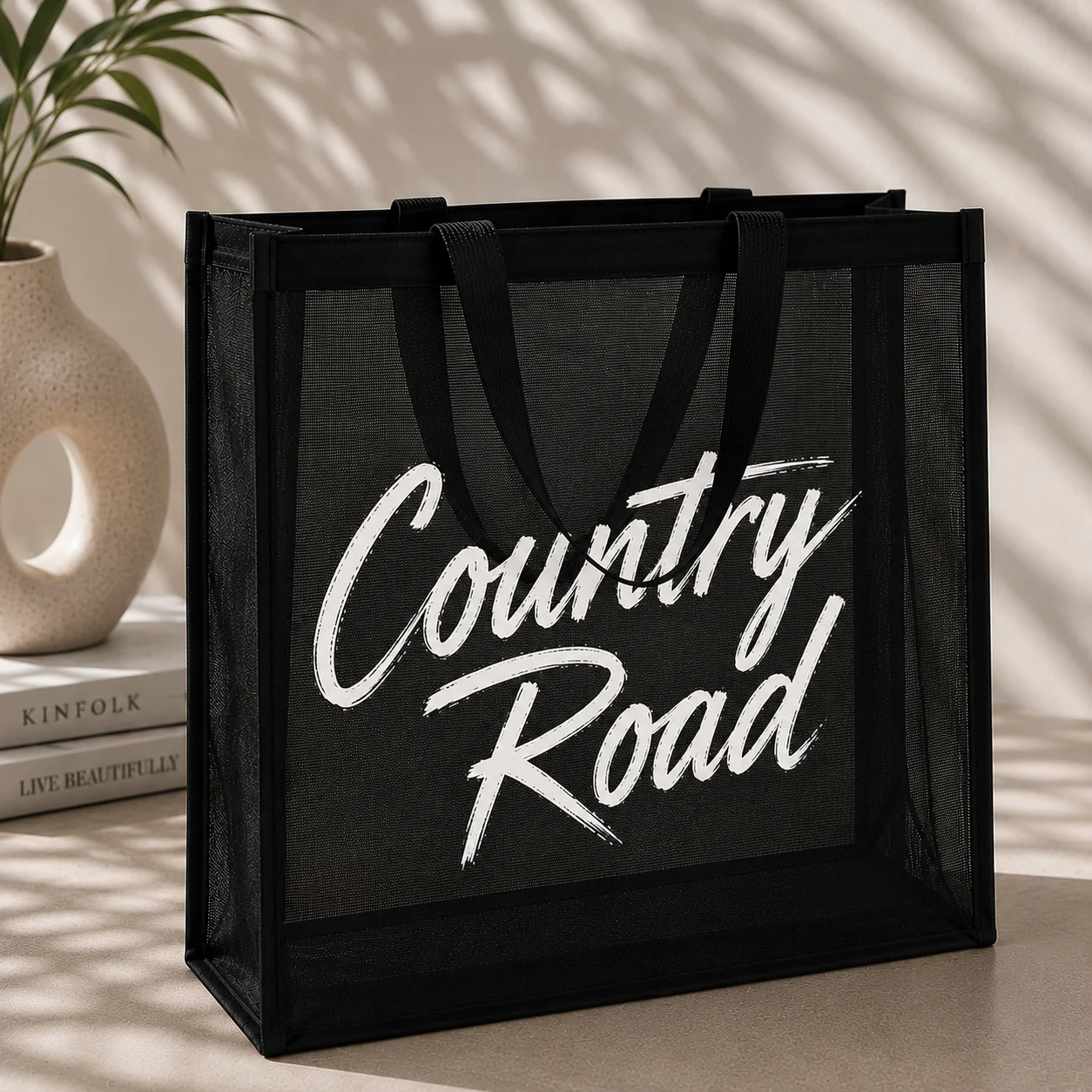 Custom Mesh Nylon Tote Bags view 8