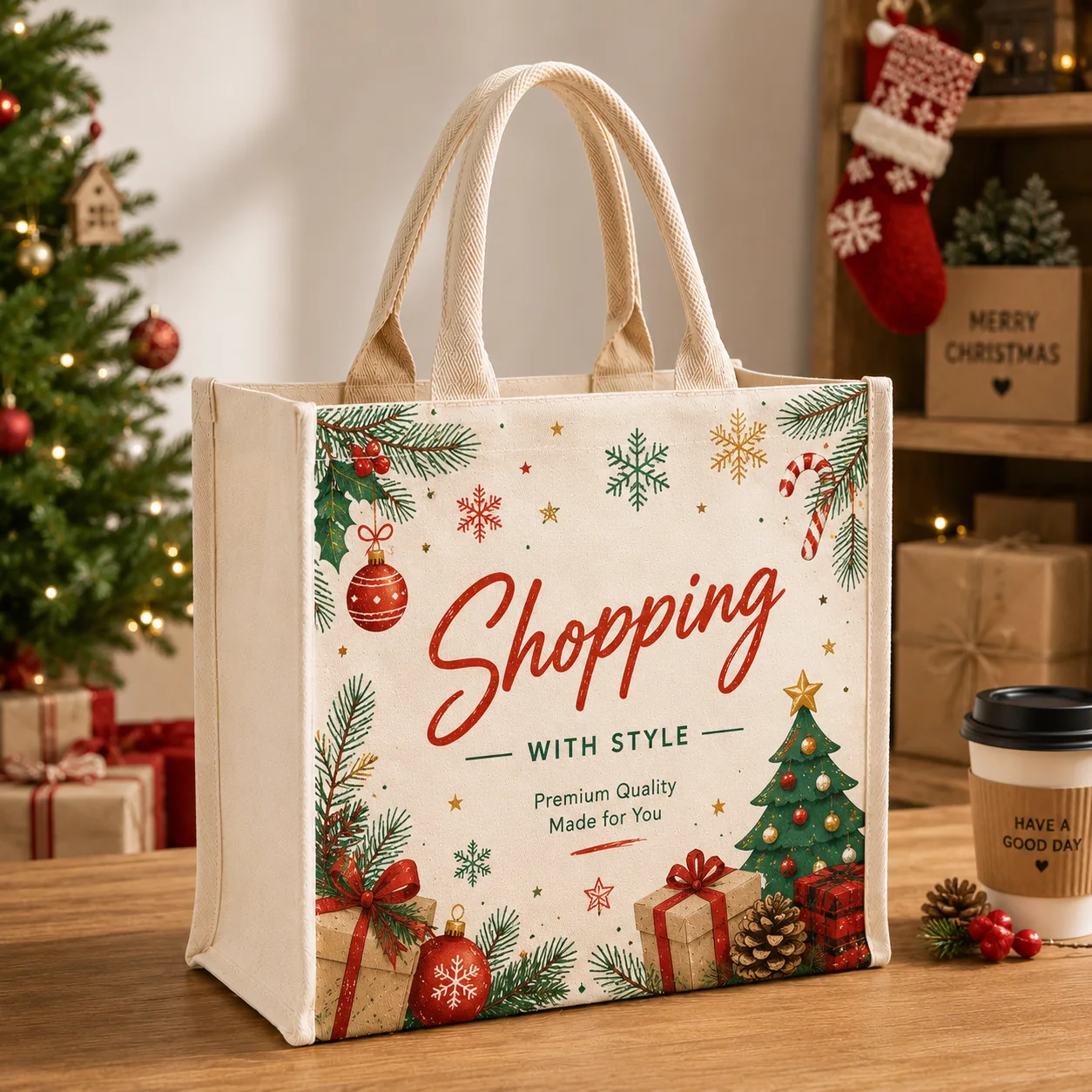 Custom Flat-Bottom Canvas Tote Bags view 8